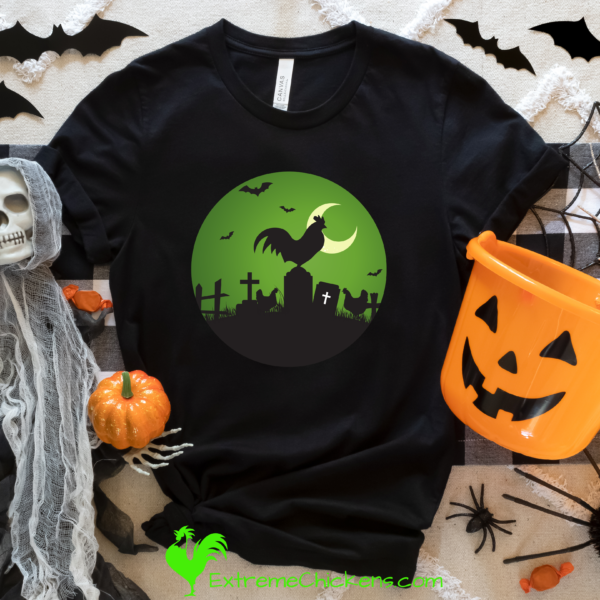Chicken Graveyard Halloween Short-Sleeve Unisex T-Shirt Mockup