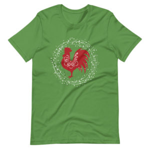 Red Winter Rooster Short-Sleeve Unisex T-Shirt